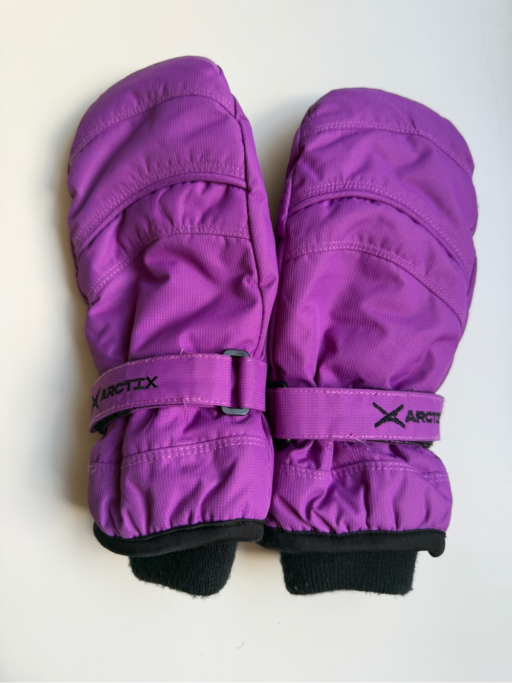 Arctix Kids Bright Purple Snow Mittens with Adjustable Strap